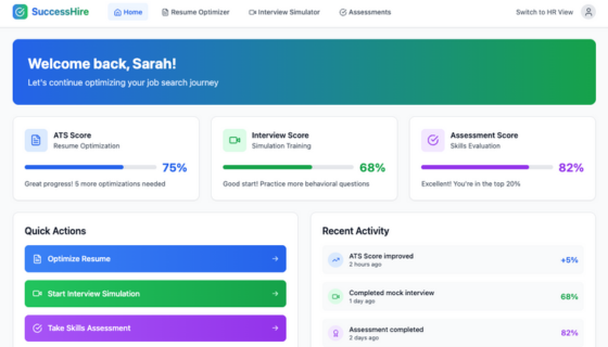 Jobseeker dashboard preview placeholder